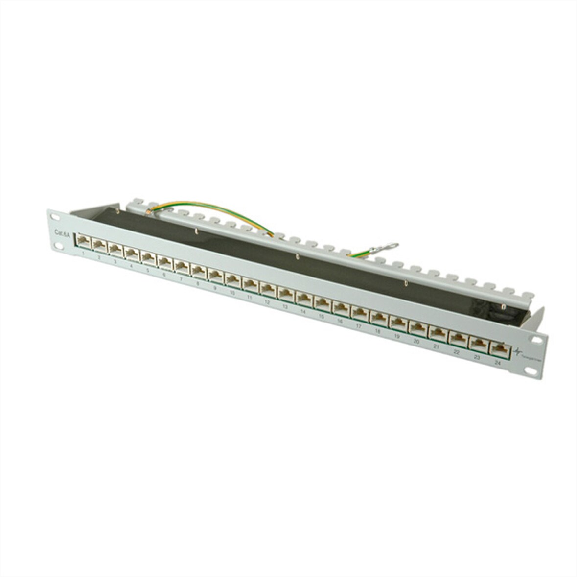 TELEGÄRTNER 19"-Verteiler MPP24 1 HE, Cat.6A (Class EA) (ISO/IEC), 24 Ports, grau