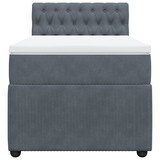 thumbnail of vidaXL Boxspringbett mit Matratze Dunkelgrau 90x190 cm Samt