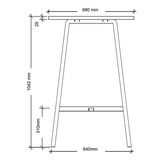 thumbnail of bümö Meetingpoint Industrial Look, Bistrotisch eckig 175 x 68 cm, Stehtisch Holz-Platte, Bartisch Asteiche, Gestell aus Metall natur, Buffettisch,