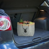 thumbnail of Relaxdays Filztasche, 35 l, Einkaufstasche & Kaminholzkorb, faltbar, Hirschmotiv, mit Henkeln, Einkaufskorb Filz, grau