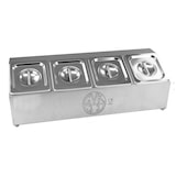 thumbnail of GN-Aufsatzbord für 4 Stück 1/6 Gastronormbehälter inkl. 1/6 GN-Behälter mit Deckel