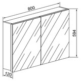 thumbnail of VCM Badmöbel Spiegelschrank Badinos Sonoma-Eiche H. 60 x B. 80 x T. 12 cm
