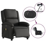 thumbnail of Décoshop26 - Fauteuil de relaxation TV fonction massage inclinable électrique en cuir véritable noir DEC027207