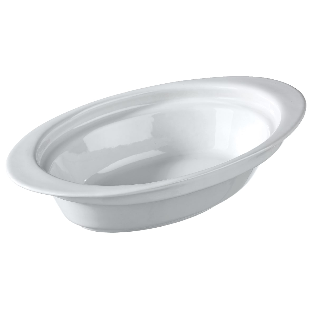 METRO PROFESSIONAL Plat à gratin ovale, grès, 22 x 12 x 5 cm, empilable, résistant au four jusqu'à 250 °C, blanc, 6 unités