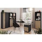 thumbnail of Möbelpartner Aktenschrank Raven | Large | HxBxT 84x100x41cm | 2 Fächern & 2 abschließbare Schiebetüren | Akustikpaneele Eiche/Schwarz von PROREGAL