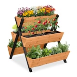 thumbnail of Relaxdays Vertikalbeet, Holz, HxBxT: 82 x 75 x 90 cm, Hochbeet mit 5 Kästen, Etagenbeet Balkon, Terrasse, orange/schwarz