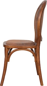 thumbnail of Biscottini Esszimmerstühle aus Holz – Restaurantstühle 43x48x96 cm – Sessel mit Kunstlederbezug fürs Schlafzimmer – Gepolsterter Wohnzimmersessel