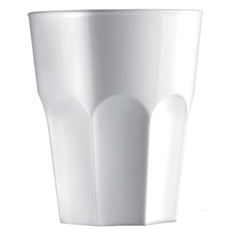 MONOUSO - Wiederverwendbares Durable Glas SAN Weiß Ø8,5cm 400ml (75 Stück)