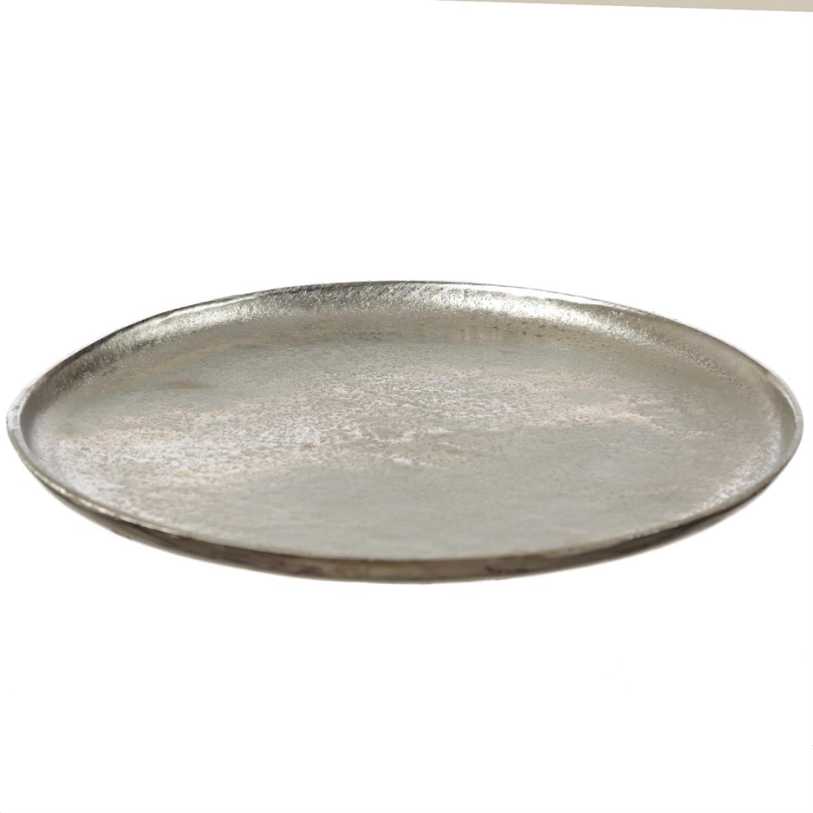 Dekoteller Dekotablett Kerzenteller Aluminium rund D: 30cm silber