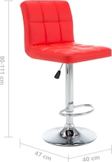 thumbnail of Décoshop26 - Set aus 2 Barhockern Hochstühlen höhenverstellbar rotes PVC und Stahl DEC029873
