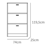 thumbnail of Briebe Zapatero Entrada Recibidor, Mueble Auxiliar Estrecho Zapatos, 3 Puertas, Madera 119,5x74x25 cm, Nova, Blanco
