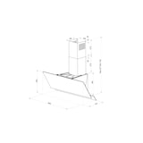 thumbnail of Wiggo WE-D932G(W)- Schuine Afzuigkap - 90cm - Wit Dubbel Glas