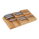 thumbnail of Relaxdays Messerhalter Schublade, für 16 Messer & Wetzstahl, Bambus Messerblock liegend, HxBxT: 5,5 x 24 x 40 cm, natur