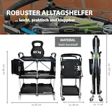 thumbnail of Servicewagen klappbar 65 Kg Traglast Beistellwagen mit Seitentasche Montagewagen Servierwagen
