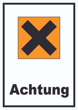 thumbnail of Schild Gefahrensymbol Gesundheitsschädlich Achtung Kreuz hochkant A2 (420x594mm)