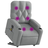 thumbnail of vidaXL Elektrischer Massagesessel mit Aufstehhilfe Hellgrau Stoff