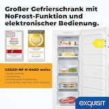 thumbnail of Exquisit Gefrierschrank GS5231-NF-H-040D weiss | 161 l Nutzinhalt | NoFrost | Alarm-Funktion | Schnellgefrieren | 4-Sterne-Gefrieren