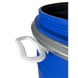 thumbnail of Bidón de plástico con boca ancha de 65 L | hermetico cierre ballesta| Alimentario | Con Asas | Azul -