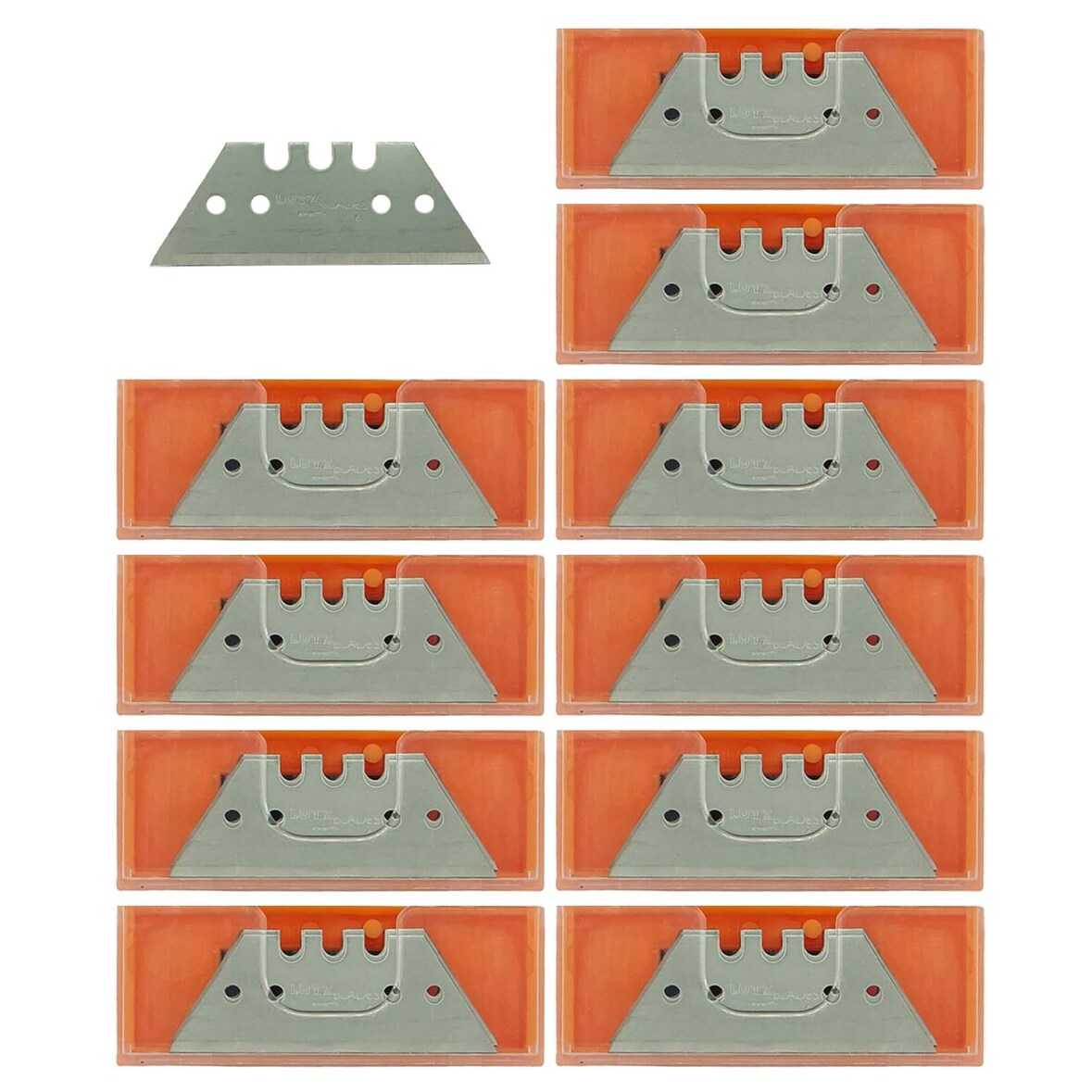 Lutz GmbH Profi Trapez Ersatzklingen 100 Stück Cutterklingen Universalklingen für Cuttermesser Teppichmesser Dachdeckermesser Handwerk Werkstatt
