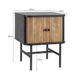 thumbnail of COSTWAY bedzijtafel met schuivdeuren, set van 2, bedzijkantjes met opslagruimte, zijtafel met metaal benen