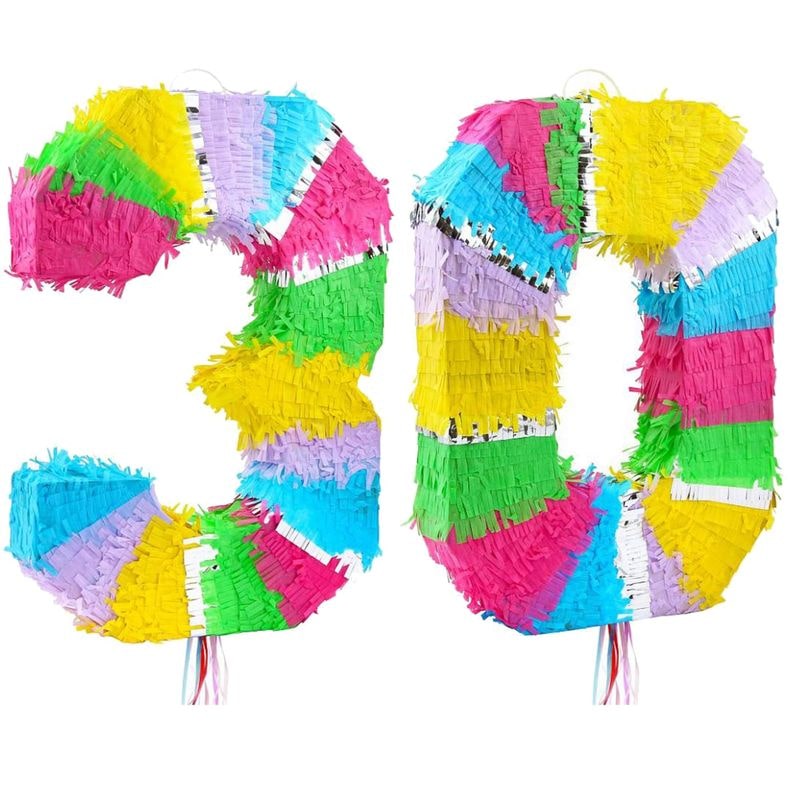 Pinata Zahl 30 bunt pastell