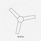 thumbnail of Ventilador Techo Bora 70W 118cm Negro/Madera luz led