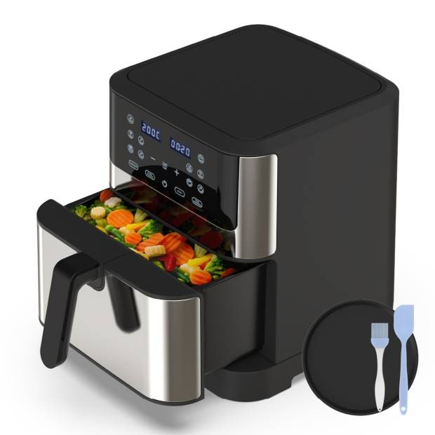Freidora de Aire 8L Negra e Inox | UNIVERSALBLUE
