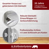 thumbnail of AL Briefkastensysteme 12 Fächer Premium Edelstahl Durchwurf Briefkasten Anlage für Post A4, robust, wetterfest, Artikelnummer: 132V12DV2