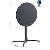 thumbnail of METRO PROFESSIONAL Table de bistrot Sofia, pliante, acier, impression effet bois, Ø 60 x 74 cm, ronde, gris foncé