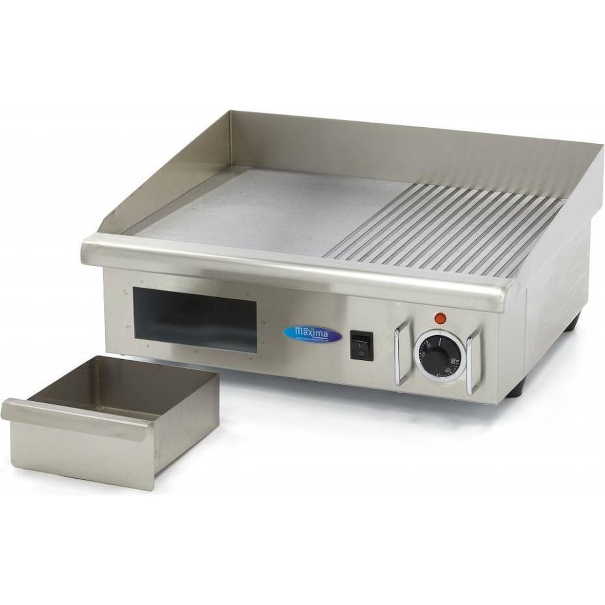 Plancha - Media ranurada - 55cm - incl. bandeja recogedora