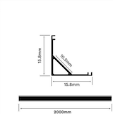 thumbnail of 2m LED Aluprofil Alu Schiene Eckprofil Kanal System für LED-Streifen mit Schwarzer Abdeckung Profil J-S