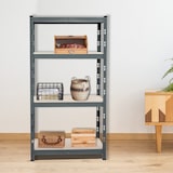 thumbnail of METRO Professional Étagère pour charges lourdes, métal, 90 x 40 x 180 cm, 4 tablettes, charge admissible 200 kg par tablette, système de montage, gris