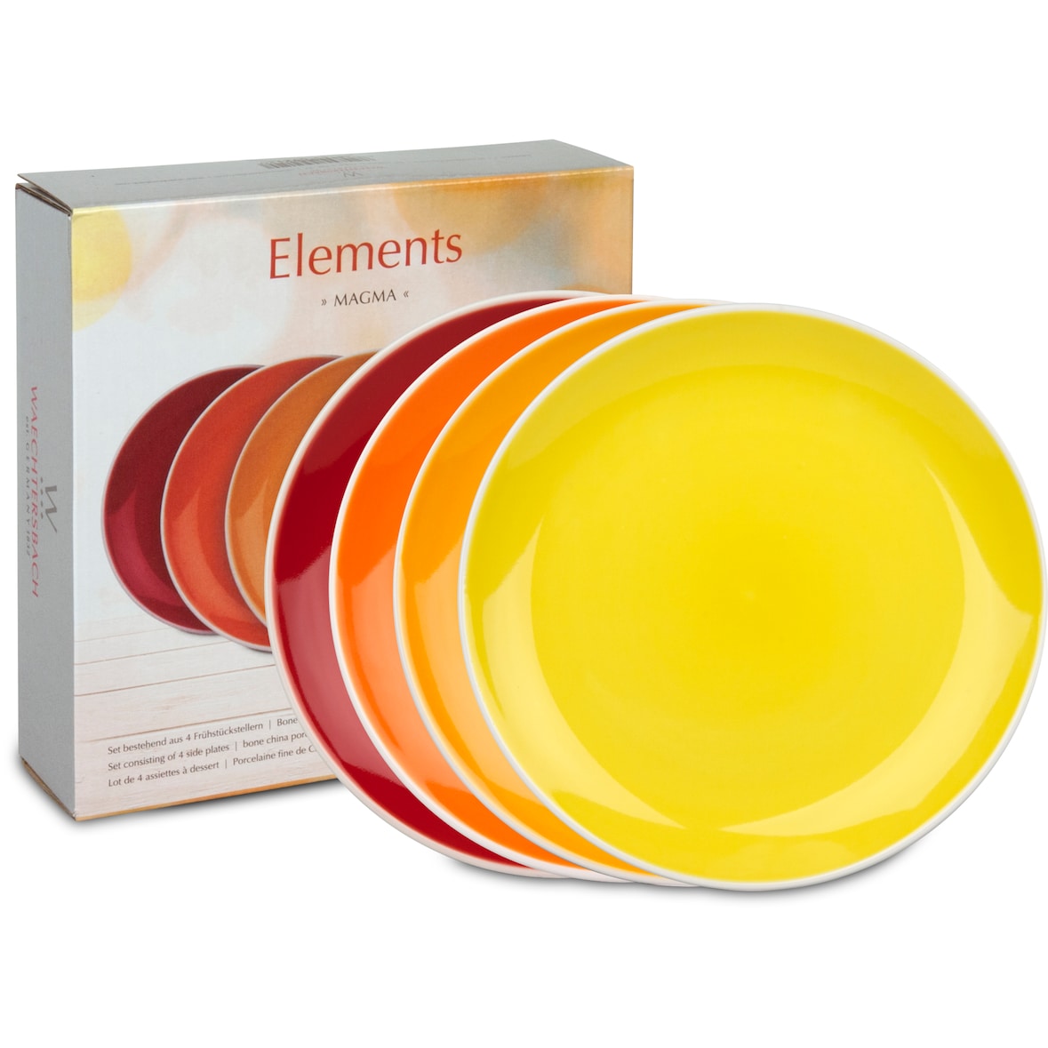 Waechtersbach Germany 4er Teller Ø 19 cm im GK, Elements - Magma
