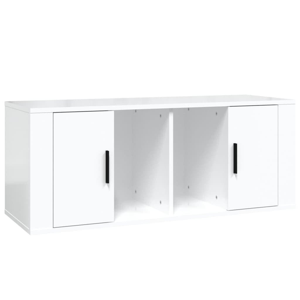 vidaXL TV-meubel hoogglans wit 100x35x40 cm van op hout gebaseerd materiaal