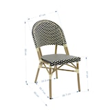 thumbnail of METRO Professional Chaise de terrasse FLORE, aluminium / rotin PE, 47 x 60 x 89 cm, empilable, noir / beige