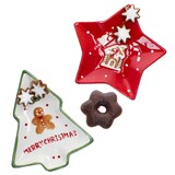 thumbnail of 2tlg Keksteller Set Patisserie Weihnachten Tannenbaum Stern Gebäckteller Snacks