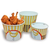thumbnail of 300 Unités - Containers Poulet + Couvercles 2550 Ml 15Pe + 380 + 18Pe G/M2 Ø 18,9/14,7X14,5 Cm Blanc Carton - Garcia de Pou