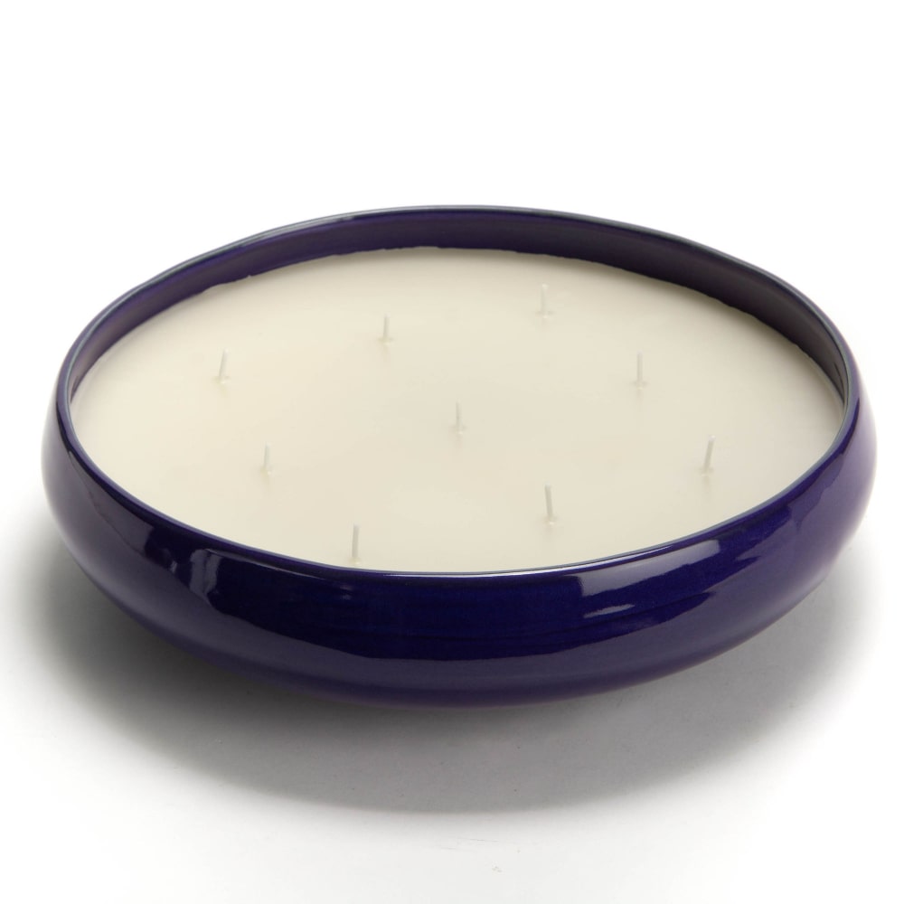 Kerze blau XL - Rund Keramik Amadeus 30.5x30.5 cm