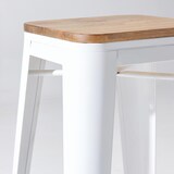 thumbnail of Set van 4 witte stalen barkrukken - Oviala