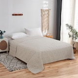 thumbnail of Tagesdecke (Taupe) 220x240 cm mit wattierter Zwischenlage, Bettüberwurf - Überwurfdecke, Sommerdecke gesteppt - Steppdecke, Wendedecke