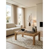 thumbnail of Couchtisch 110 x 60 x 47 cm Massiv-Holz Mango Natur, Landhaus-Stil Wohnzimmertisch Rustikal Kaffeetisch, Massivholztisch