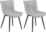 thumbnail of DELUKE® 2er Set Stühle KELCE Kunstleder - 80,5x50x62cm, grau, Kunstleder Metall Gestell Stühle EsszimmerstühleEsstisch Stühle Küchenstuhl