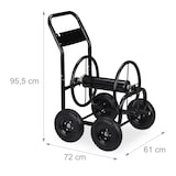 thumbnail of Relaxdays Schlauchwagen Metall, fahrbare Schlauchtrommel, Metall, bis 75 m Schlauch, mit Handkurbel, 4 Räder, schwarz