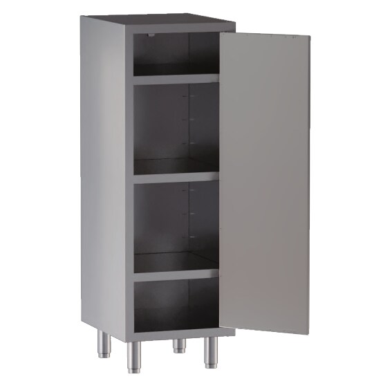 armadio acciaio inox 1 porta battente con 3 ripiani intermedi regolabili e un piano di fondo h 150 60X50X150