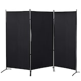 thumbnail of HOMCOM biombo de 3 paneles, biombo separador de ambientes plegable con 6 pies de metal, divisor de habitaciones, salón, dormitorio, 253x182 cm, negro
