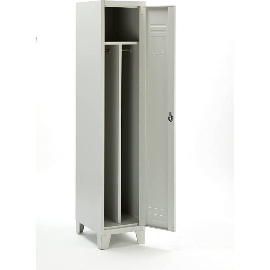 Garden Friend Armadietto Sporco-Pulito 1 Posto in lamiera di acciaio diviso in 2 vani interni Grigio