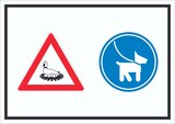thumbnail of Achtung Brutzeit Hund bitte anleinen Symbol Schild A0 Rückseite selbstklebend