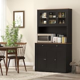 thumbnail of HOMCOM Credenza Cucina Alta con 4 Armadietti e 2 Cassetti Nero