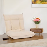 thumbnail of Bodensessel HWC-N44, Relaxsessel Bodenkissen Bodensofa Klappsessel 6 Relaxpositionen, stabiles Gestell Samt ~ beige