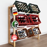 thumbnail of Bambus Flaschenkastenständer "Flash" - Robustes Lagerregal für Büro, Küche, Garage oder Flur / 112 x 106 x 32 cm